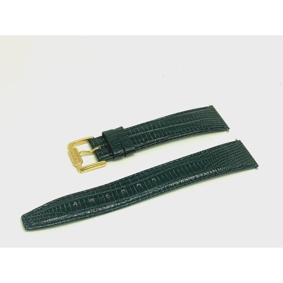 Rado Watch Replacement Band Blue Leather Strap 17mm Lug Gold Steel Buckle - Picture 5 of 8
